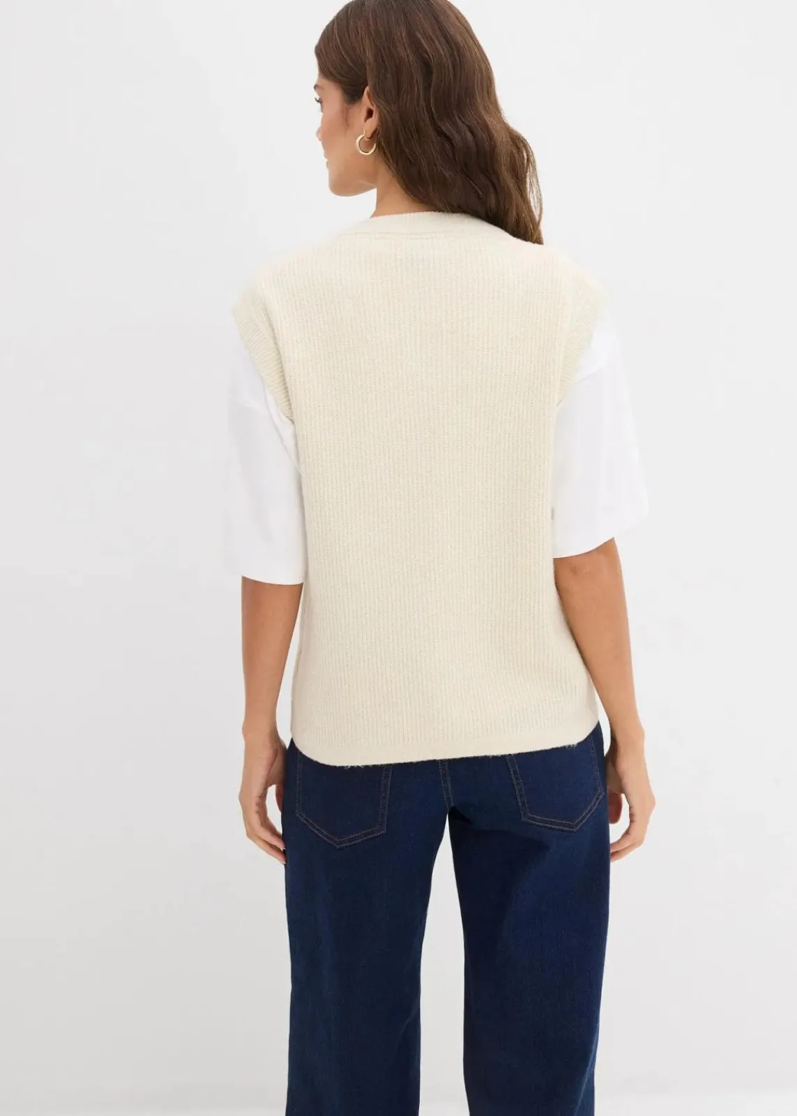 bonprix Bekleidung·Röcke|Bekleidung·Jeans^Grobstrick-Pullunder natur