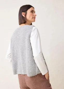 bonprix Bekleidung·Umstandsmode|Premium^Grobstrickweste mit Alpakawolle hellgrau meliert