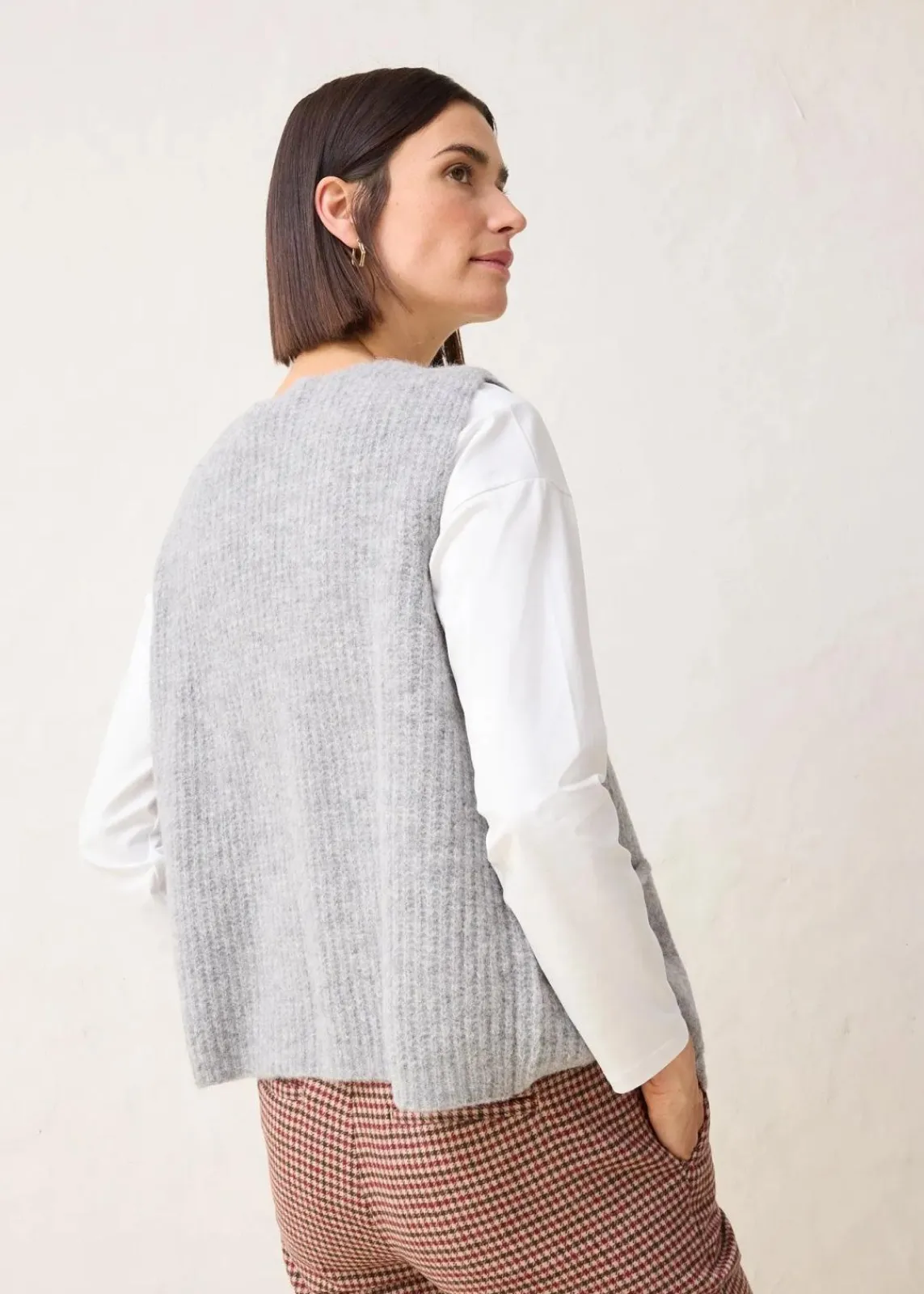 bonprix Bekleidung·Umstandsmode|Premium^Grobstrickweste mit Alpakawolle hellgrau meliert