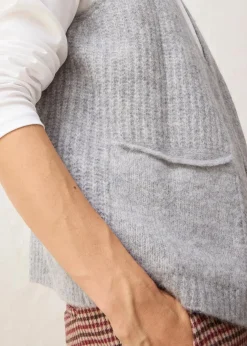 bonprix Bekleidung·Umstandsmode|Premium^Grobstrickweste mit Alpakawolle hellgrau meliert