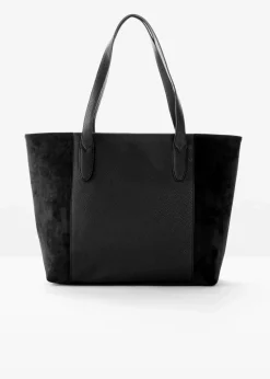 bonprix Taschen^Großer Shopper im Materialmix schwarz
