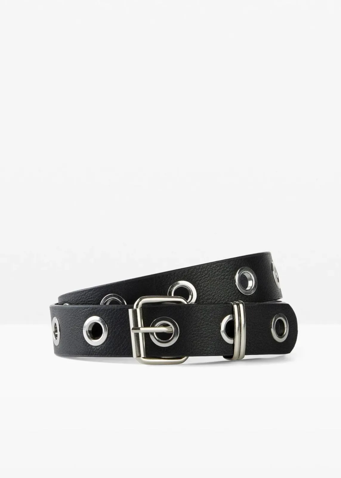 bonprix Gürtel|Schuhe & Accessoires In Spezialgrößen·Gürtel^Gürtel mit Metallösen schwarz/silberfarben