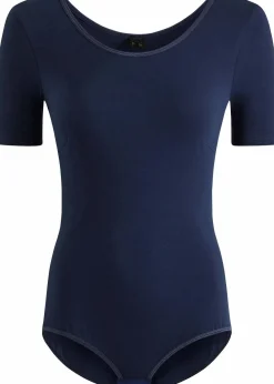 bonprix Bodies|Baumwollunterwäsche^Halbarm Body mit Baumwolle dunkelblau