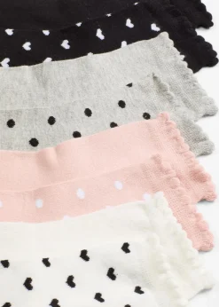bonprix Mehrfachpacks|Mädchen·Strümpfe^Halbsocken mit Bio-Baumwolle (8er Pack) schwarz + hellgrau meliert + weiß + zartrosa