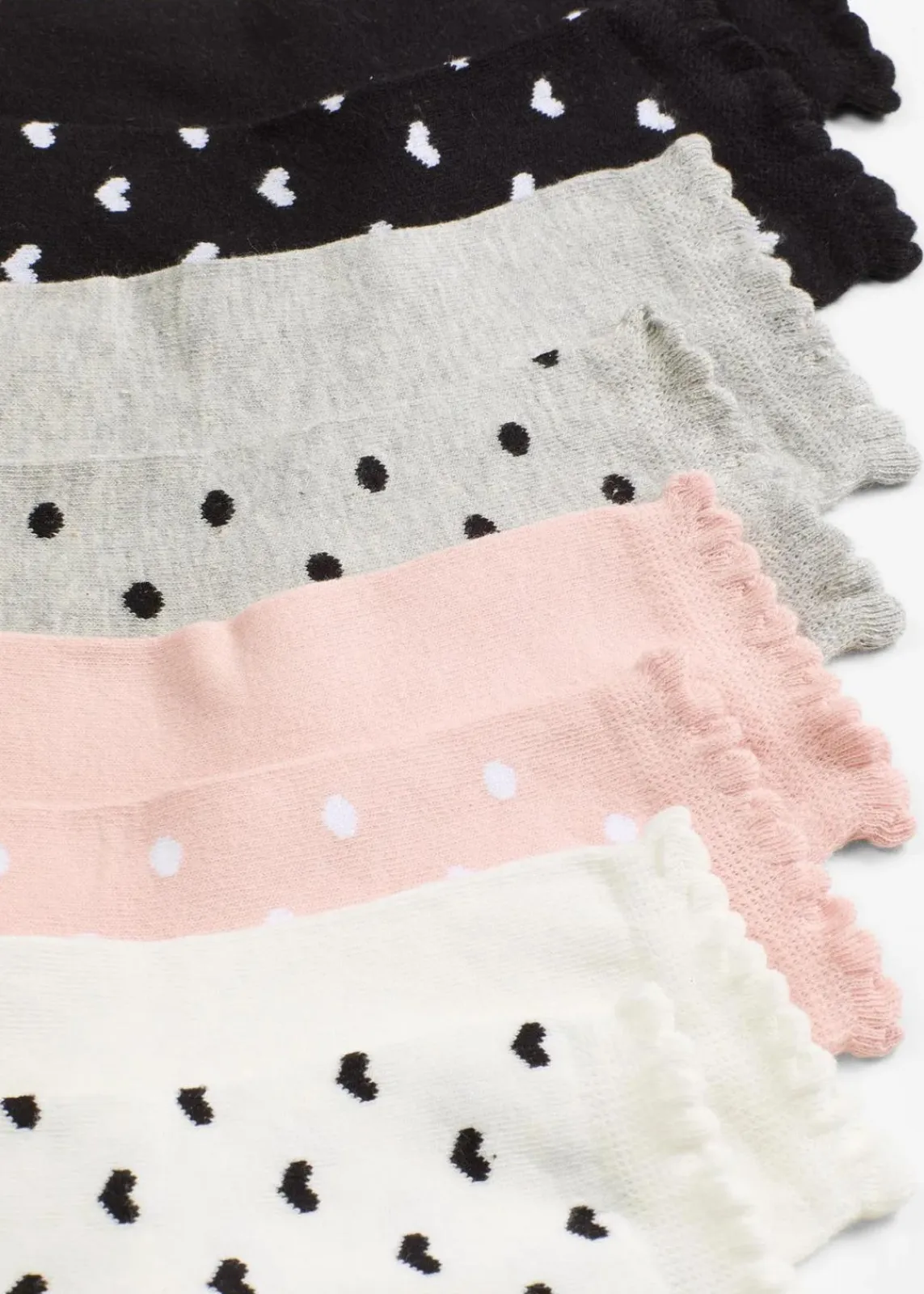 bonprix Mehrfachpacks|Mädchen·Strümpfe^Halbsocken mit Bio-Baumwolle (8er Pack) schwarz + hellgrau meliert + weiß + zartrosa