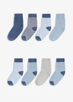 bonprix Mehrfachpacks|Mädchen·Strümpfe^Halbsocken mit Bio-Baumwolle (8er Pack) medium dunkelblau meliert + medium blau meliert + hellgrau meliert + hellblau meliert