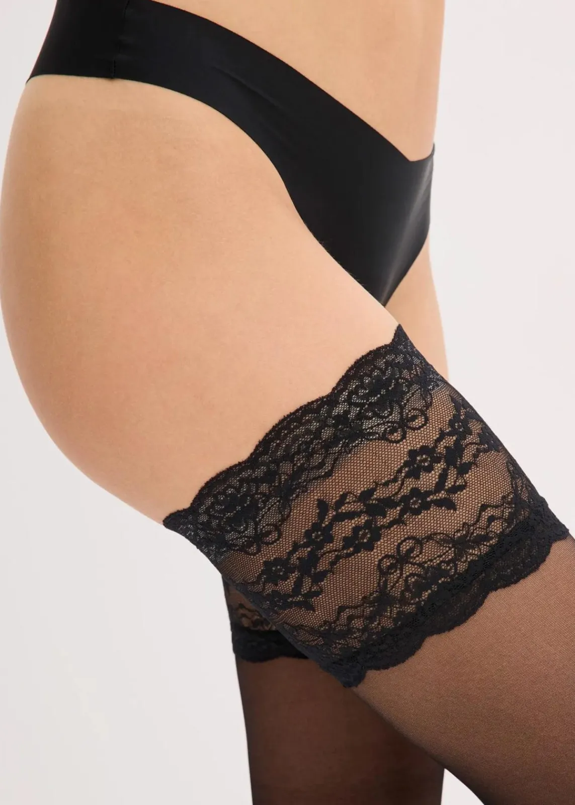 bonprix Wäsche·Socken & Strumpfhosen|Wäsche·Erotikwäsche^Halterlose Strümpfe mit Spitze 20 DEN schwarz