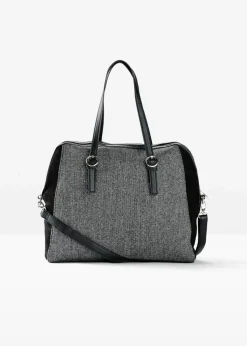 bonprix Taschen^Handtasche schwarz/grau