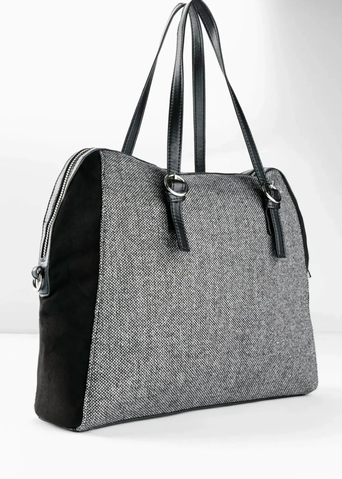 bonprix Taschen^Handtasche schwarz/grau