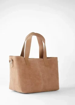 bonprix Taschen^Handtasche aus Veloursleder camel