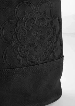 bonprix Taschen^Handtasche mit Stickerei schwarz