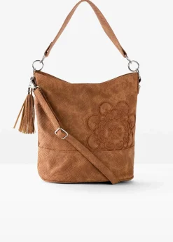 bonprix Taschen^Handtasche mit Stickerei cognac