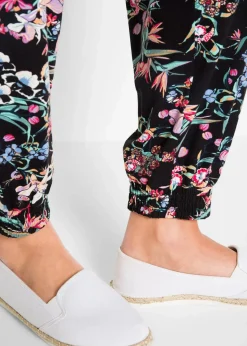 bonprix Bekleidung·Kleider|Hosen^Haremshose aus Viskose-Mix schwarz geblümt