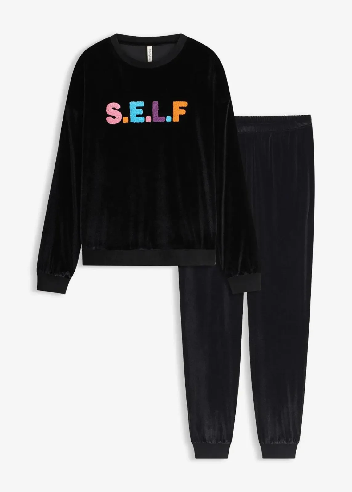 bonprix Wäsche·Homewear|Wäsche·Nachtwäsche^Hausanzug aus Samt schwarz