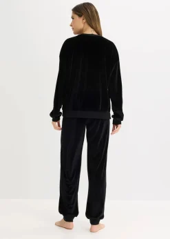 bonprix Wäsche·Homewear|Wäsche·Nachtwäsche^Hausanzug aus Samt schwarz