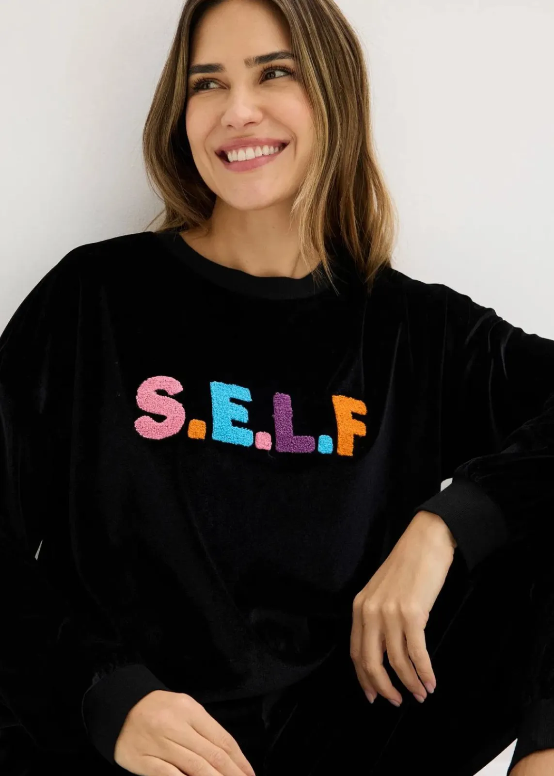 bonprix Wäsche·Homewear|Wäsche·Nachtwäsche^Hausanzug aus Samt schwarz