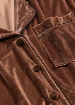 bonprix Wäsche·Homewear|Wäsche·Nachtwäsche^Hausanzug aus Samt maronenbraun