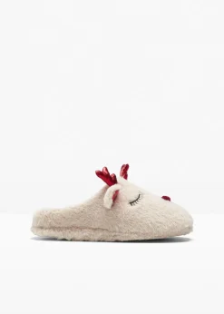bonprix Hausschuhe|Schuhe & Accessoires In Spezialgrößen·Schuhe In Übergröße^Hausschuhe beige/rot