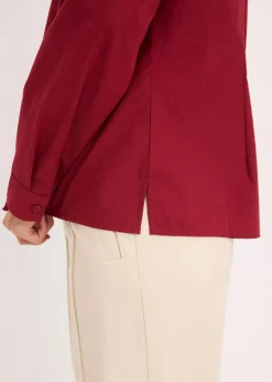 bonprix Blusen & Tuniken|Bekleidung·Jacken & Mäntel^Hemdbluse pflaumenrot