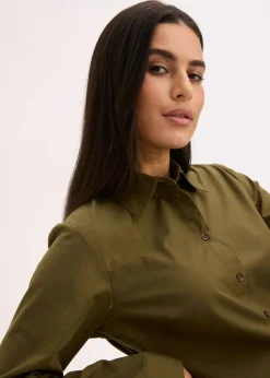 bonprix Blusen & Tuniken|Bekleidung·Jacken & Mäntel^Hemdbluse erdoliv