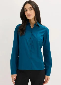 bonprix Bekleidung·Jacken & Mäntel|Blusen & Tuniken^Hemdbluse blaupetrol