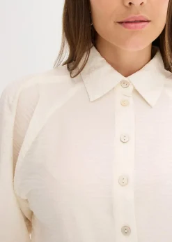 bonprix Blusen & Tuniken|Bekleidung·Jacken & Mäntel^Hemdbluse wollweiß