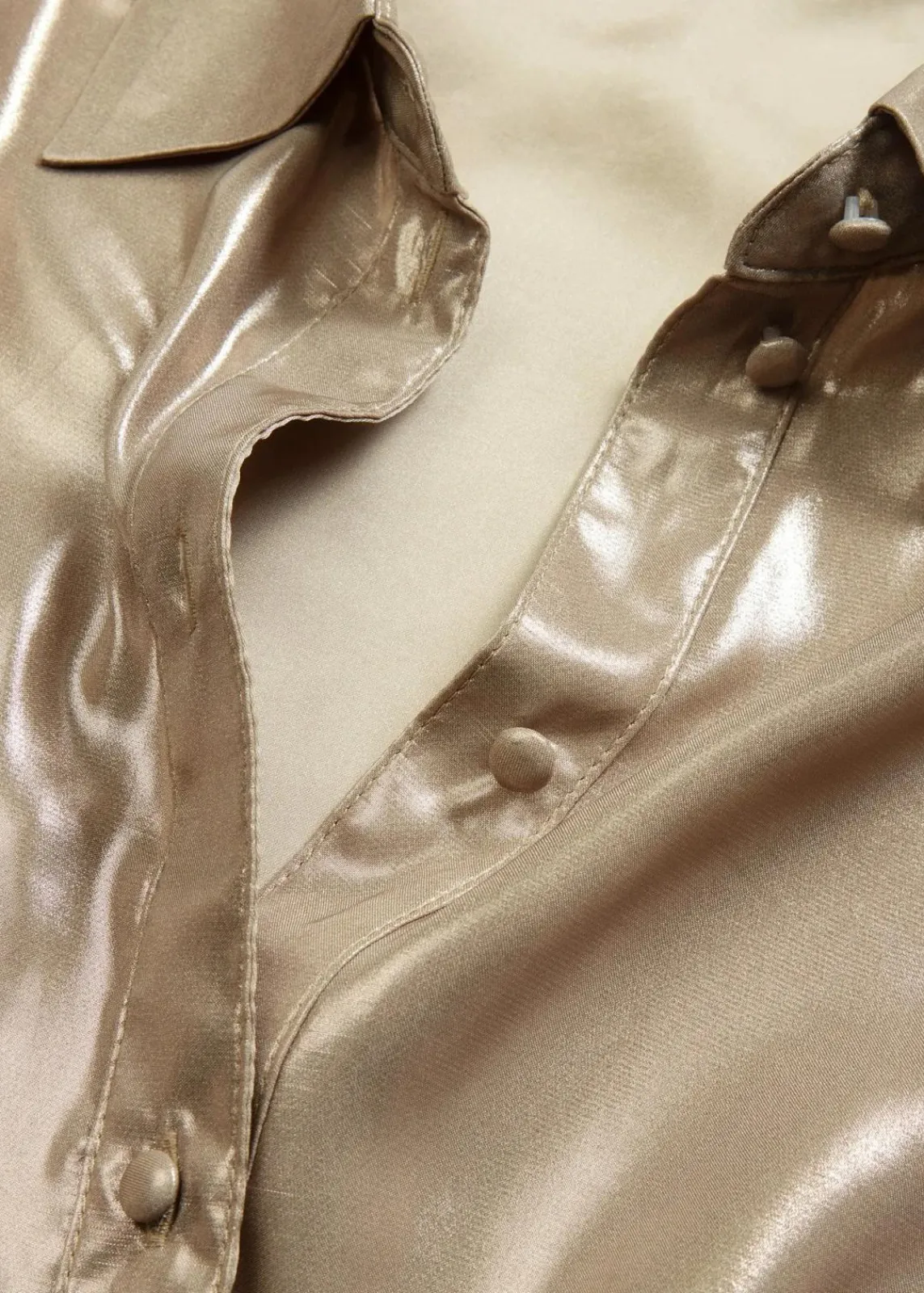 bonprix Blusen & Tuniken|Bekleidung·Jacken & Mäntel^Hemdbluse aus glänzendem Satin hellgold metallic