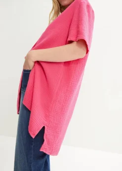 bonprix Nachhaltigere Materialien|Blusen & Tuniken^Hemdbluse aus Musselin dunkelpink