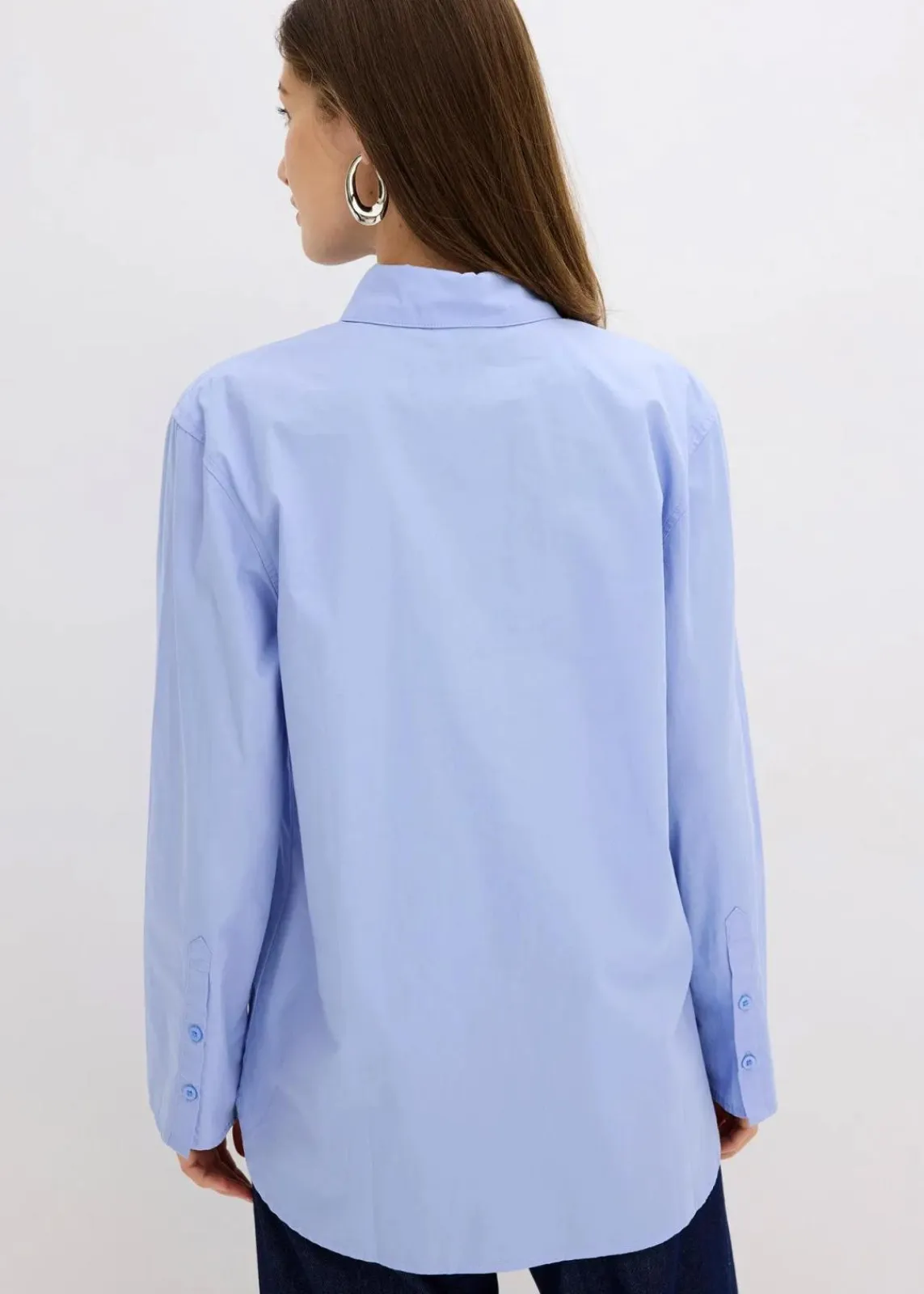 bonprix Bekleidung·Jacken & Mäntel|Blusen & Tuniken^Hemdbluse aus reiner Baumwolle perlblau
