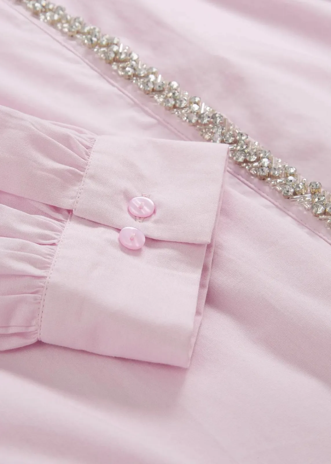 bonprix Blusen & Tuniken^Hemdbluse mit Strass-Applikation puderflieder