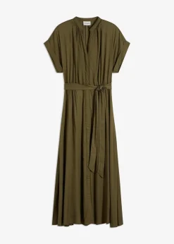 bonprix Kleider|Bekleidung·Pullover & Strickjacken^Hemdblusenkleid dunkeloliv