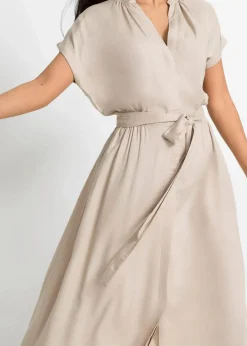 bonprix Kleider|Bekleidung·Pullover & Strickjacken^Hemdblusenkleid beige