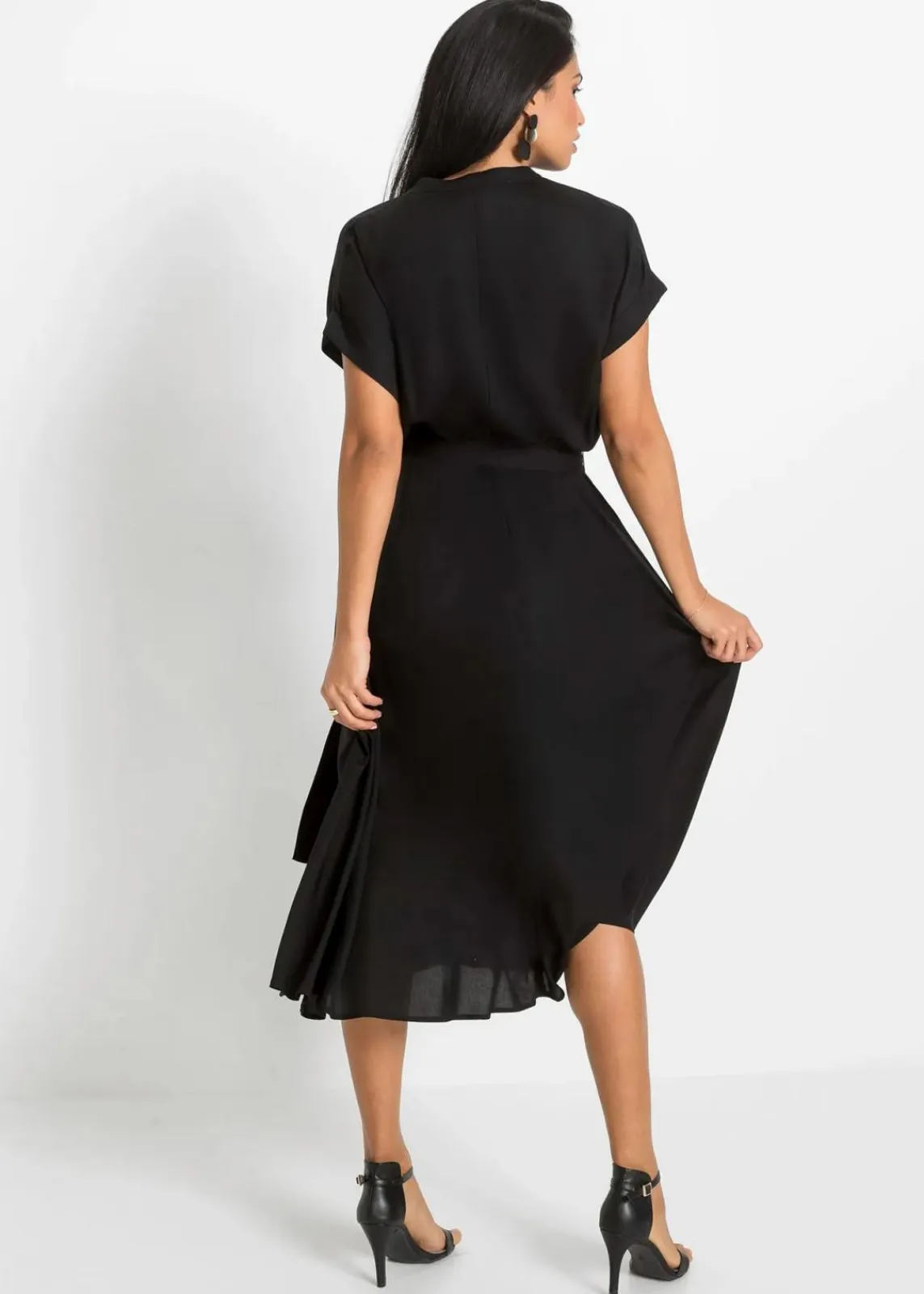 bonprix Bekleidung·Pullover & Strickjacken|Kleider^Hemdblusenkleid schwarz
