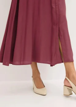 bonprix Kleider|Bekleidung·Pullover & Strickjacken^Hemdblusenkleid ahornrot