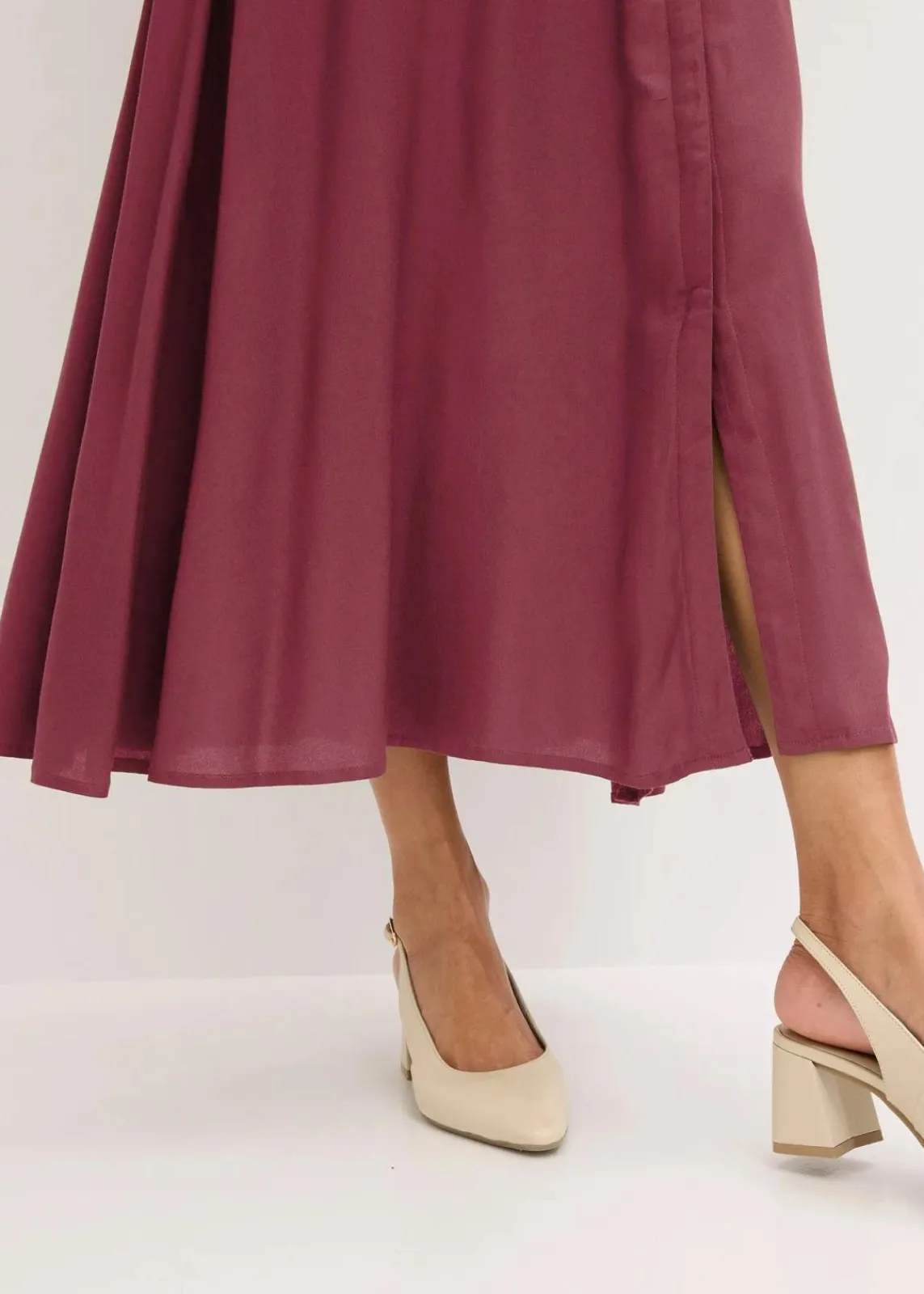 bonprix Kleider|Bekleidung·Pullover & Strickjacken^Hemdblusenkleid ahornrot