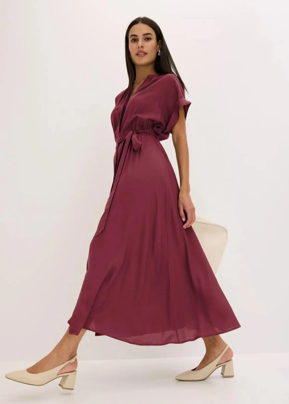 bonprix Kleider|Bekleidung·Pullover & Strickjacken^Hemdblusenkleid ahornrot