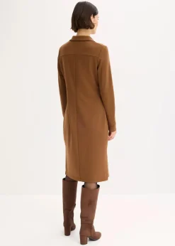 bonprix Bekleidung·Pullover & Strickjacken|Kleider^Hemdblusenkleid aus Punto di Roma pimentbraun