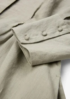 bonprix Bekleidung·Pullover & Strickjacken|Kleider^Hemdblusenkleid aus reinem Leinen new khaki