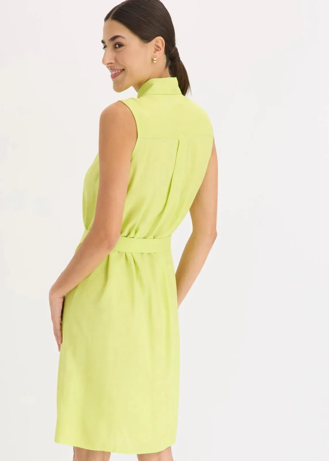 bonprix Kleider|Bekleidung·Pullover & Strickjacken^Hemdblusenkleid aus Viskose zitrusgelb