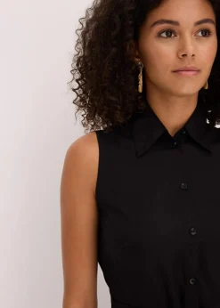 bonprix Bekleidung·Pullover & Strickjacken|Kleider^Hemdblusenkleid aus Viskose schwarz