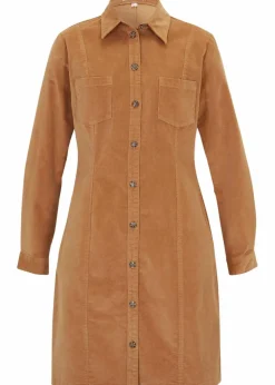 bonprix Kleider|Bekleidung·Pullover & Strickjacken^Hemdblusenkleid Cord, Stretch eiskaffee