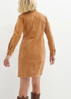 bonprix Kleider|Bekleidung·Pullover & Strickjacken^Hemdblusenkleid Cord, Stretch eiskaffee