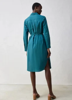 bonprix Kleider|Bekleidung·Pullover & Strickjacken^Hemdblusenkleid mit Seidenanteil pfeffergrün