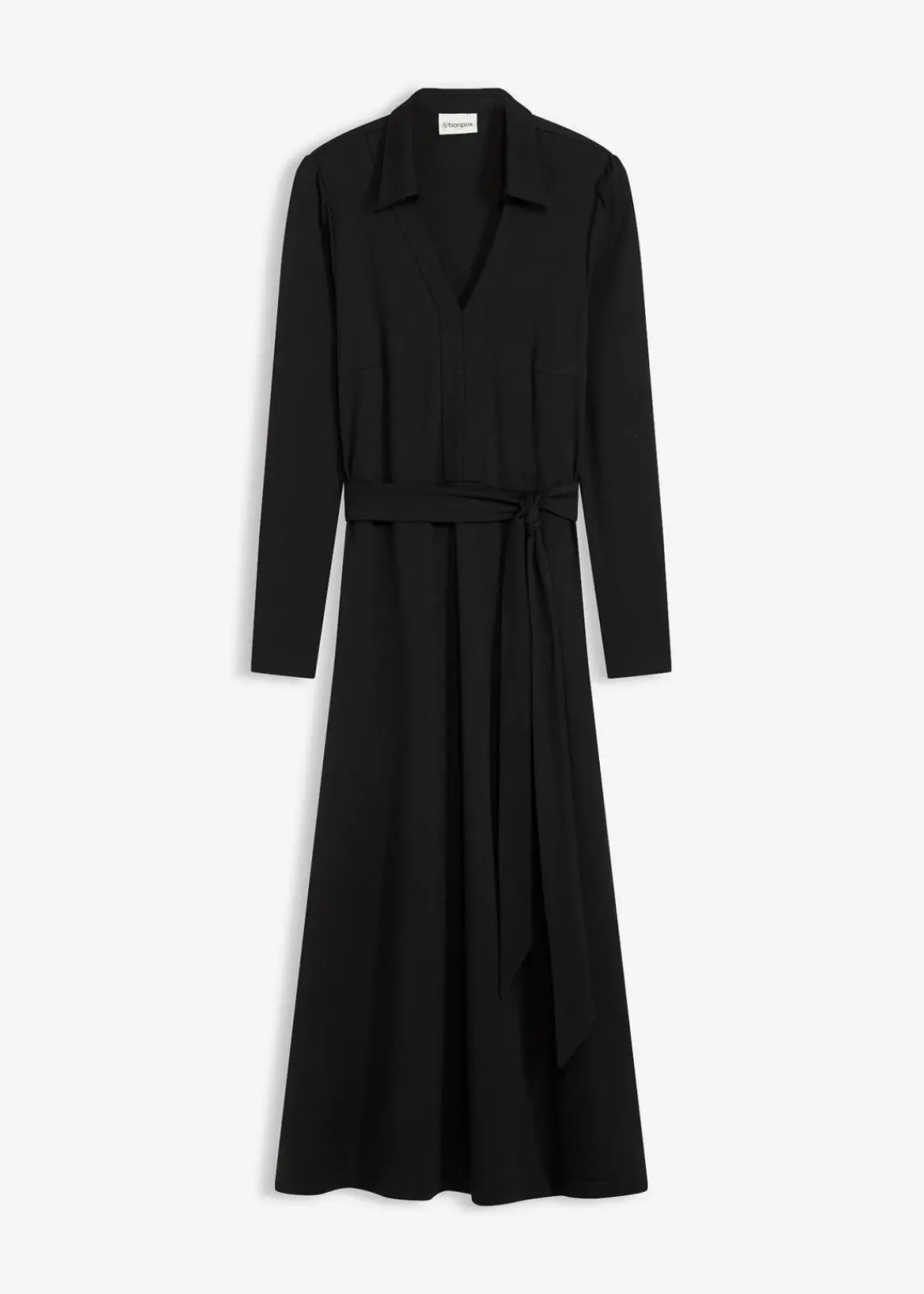 bonprix Kleider|Bekleidung·Pullover & Strickjacken^Hemdblusenkleid mit Viskose schwarz