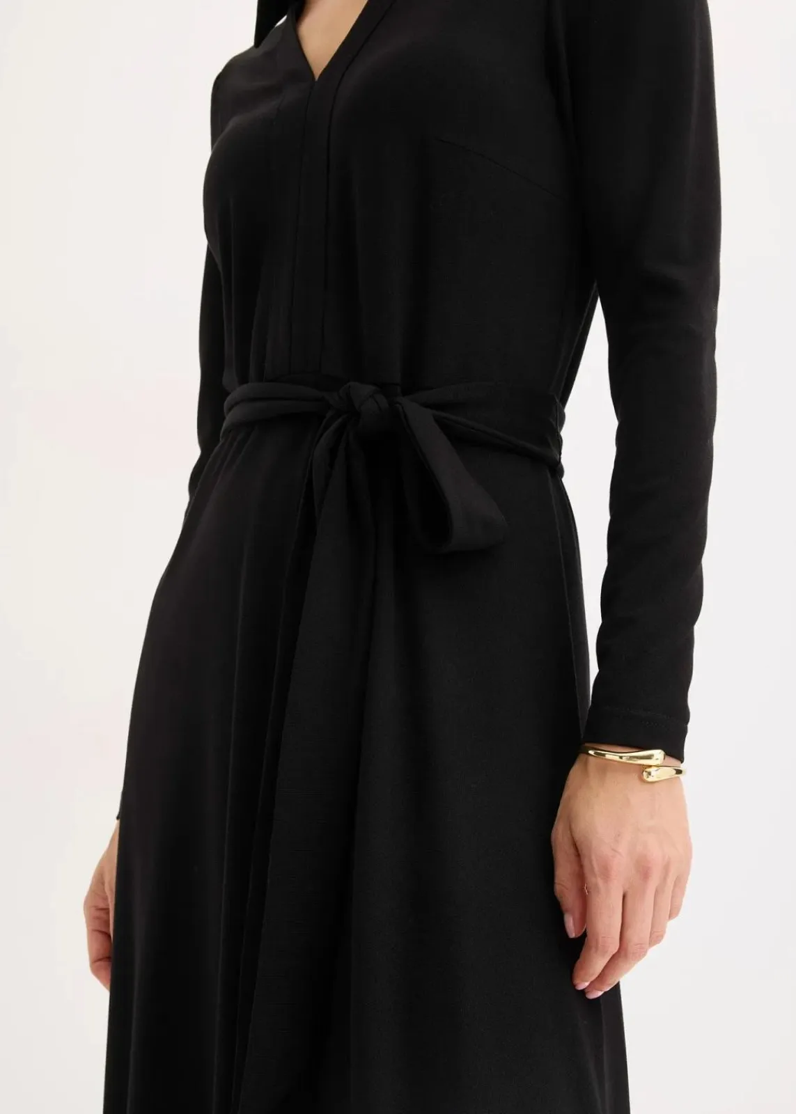 bonprix Kleider|Bekleidung·Pullover & Strickjacken^Hemdblusenkleid mit Viskose schwarz