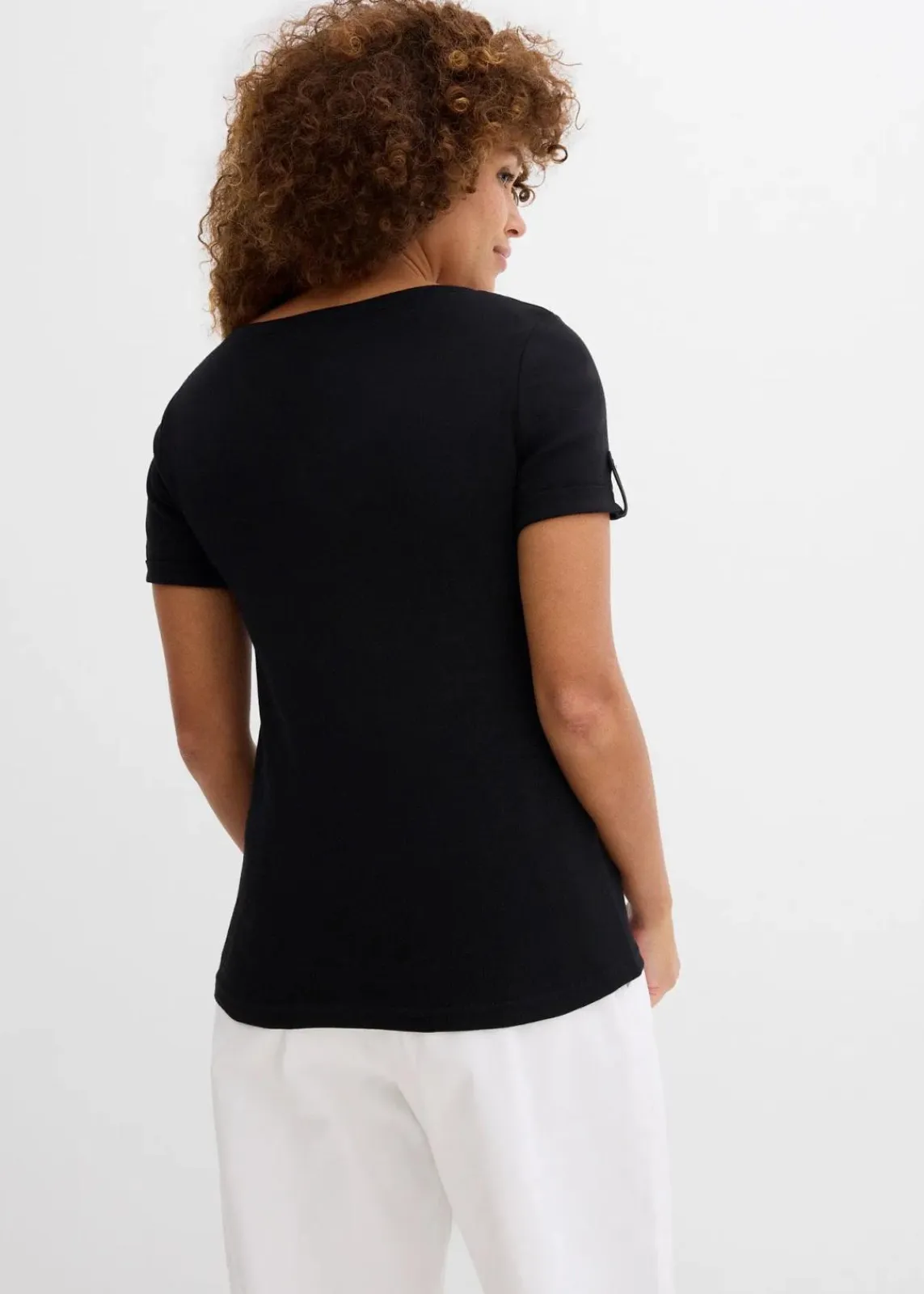 bonprix Nachhaltigere Materialien|Shirts & Tops^Henleyshirt aus reiner Bio-Baumwolle schwarz