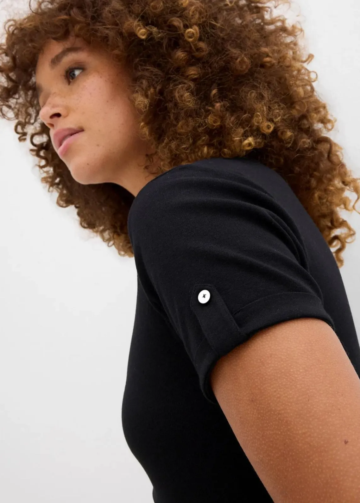 bonprix Nachhaltigere Materialien|Shirts & Tops^Henleyshirt aus reiner Bio-Baumwolle schwarz