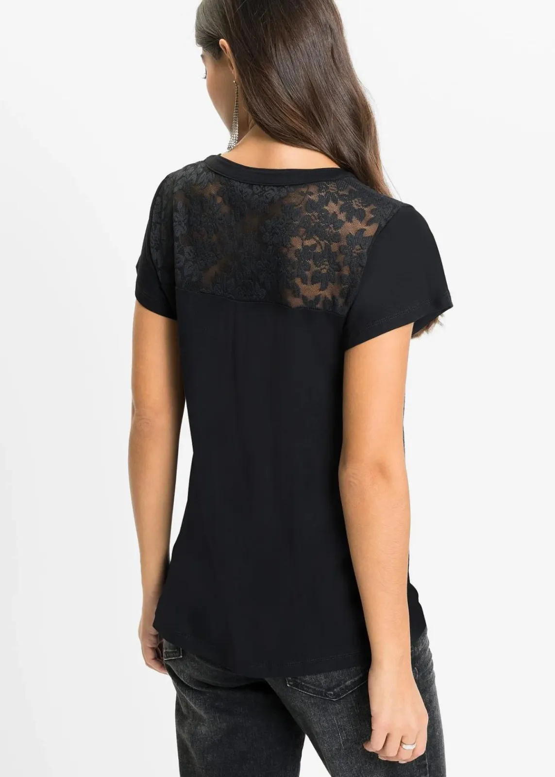 bonprix Nachhaltigere Materialien|Shirts & Tops^Henleyshirt aus Viskose-Mix schwarz