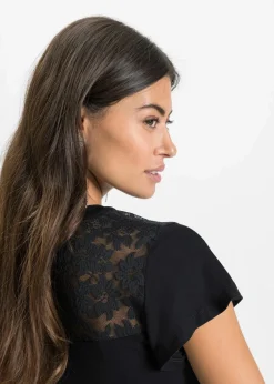 bonprix Nachhaltigere Materialien|Shirts & Tops^Henleyshirt aus Viskose-Mix schwarz