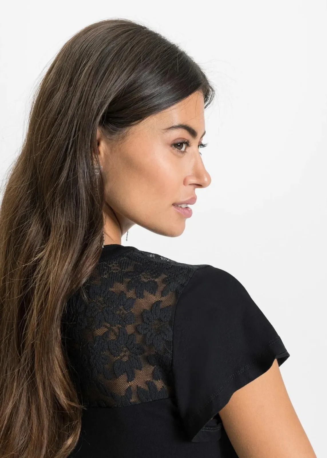 bonprix Nachhaltigere Materialien|Shirts & Tops^Henleyshirt aus Viskose-Mix schwarz